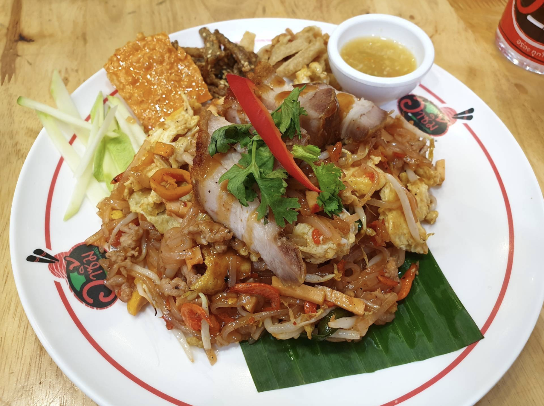Generously loaded pad thai from Pad Thai Ar Simp in King Phet